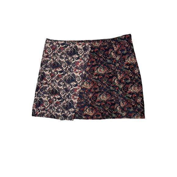 Free People Textured Printed A-Line Skirt in red combo women’s size medium new - Picture 1 of 8